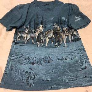 Vintage 1994 Habitat Wolf all over print